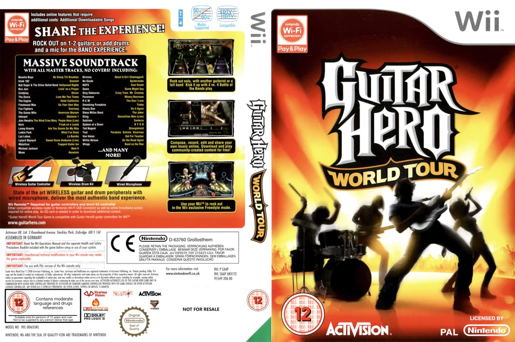 Amazon.com: Guitar Hero World Tour Guitar Game for Nintendo Wii